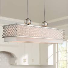 A stylish and functional ceiling light, this brushed nickel finish downlight chandelier doubles as a hanging pot rack. Arabesque 39 3 4 Wide Nickel Kitchen Island Light Pendant 69m77 Lamps Plus