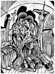 Black Art In America Steve Prince Psalm 1 Slow Dance A Linocut Woodcut Print By New Orleans Artist Steve Prince Linocut Art Art Linocut