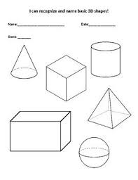 Basic Shapes Clipart Black And White 3 D Shape Assessment Page Shapes Preschool Learning Activities Math Assessment