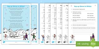 Dee bradley baker (born 1962. Winter Poem Comprehension Worksheets Easy To Print