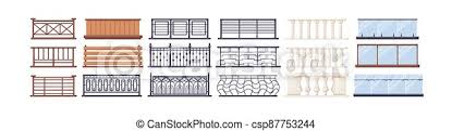 Maybe you would like to learn more about one of these? Set Of Balcony Railing And Terrace Fencing From Wood Stainless Steel Iron Glass Or Plexiglass Collection Of Architectural Canstock
