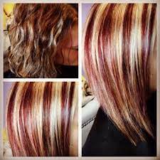 Red hairstyles with blonde highlights. Rote Blonde Hohepunkte Der Frisuren Frisuren Stile 2018 Hair Color Plum Blonde With Red Highlights Hair Styles