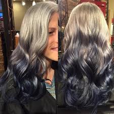 Silver To Blue Ombre Reverse Ombre Hair Reverse Ombre Ombre Hair