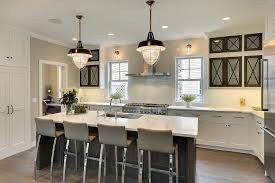 modern cottage kitchen with glass front