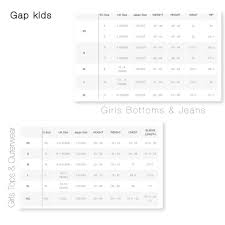 Gap Kids Size Chart Gap Kids Size Chart Girl Bottoms