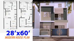 These plans are suitable for construction in different climatic zones. 28x60 Modern House Plan 28 60 Ghar Ka Naqsha 8x18m House Plan Map 3d Youtube