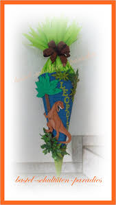 Schultuten Bastelset Dino Rex Blau Mit Blattern Schultuten Bastelset Schultute Basteln Zuckertuten Basteln