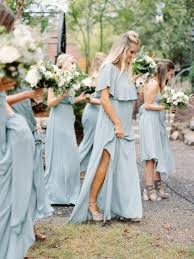 Light Blue Chiffon Bridesmaid Dresses For Spring In 2020 Blue Bridesmaids Blue Bridesmaid Dresses Pale Blue Bridesmaid Dresses