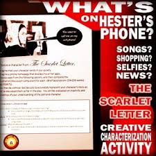 The Scarlet Letter Characterization Activity Character S Cell Phones Digital Lettering Characterization Activities The Scarlet Letter