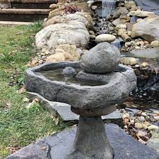 Stone Bird Bath Bowl Only Uk Organic Stacked Rock Bird Bath Sculpture In 2020 Bird Bath Concrete Bird Bath Stone Bird Baths