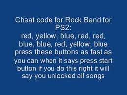 For example, to use the unlock all songs cheat in rock . Rock Band Cheat Ps2 And Wii Unlock All Songs Youtube