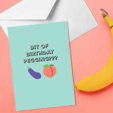 Bit of Birthday Pegging A5 Rude Emoji Birthday Cards - Etsy