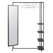kleiderstander aus schwarzem metall mit spiegel und ablagen blake maisons du monde schwarzes metall kleiderstander kleiderstander metall