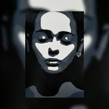 Artist's acrylic painting inspired by stillness