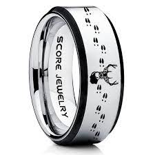 Deer Ring Deer Wedding Ring Deer Wedding Band Deer Tracks Ring Deer Tracks Silver Tungsten Ring Silver Wedding Band Hunting Ring Outdoorsman Wedding Band Hunting Wedding Rings Deer Wedding Ring Silver