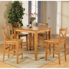 Highland Dunes Duffey 5 Piece Counter Height Pub Table Set Wayfair Pub Table Sets Counter Height Pub Table Solid Wood Dining Table