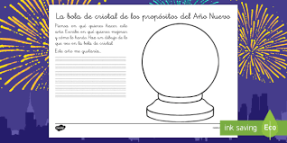 Ficha La Bola De Cristal Los Propositos Del Ano Nuevo Ficha De Actividad