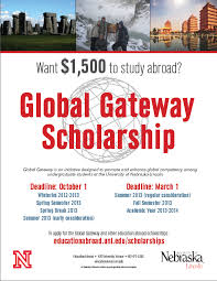 A scholarship is a means of helping a student achieve his or her educational goals through financial aid. Nuz2uz Want To Study Abroad Global Gateway Scholarships Due March 1st Announce University Of Nebraska Lincoln