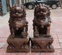 23 Chinese Bronze Fengshui Guardian Foo Fu Dog Phylactery Door Lion Pair Statue Ebay Japanese Foo Dog Chinese Bronze Statue