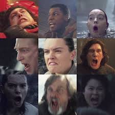 Finn Still Looks Okay But Kylo In The First Oneeeee I Swear Anne Hathaway Has Made That Face Before Star Wars Cast Star Wars Memes Star Wars Humor