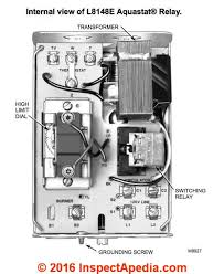 Important terminals on the l8148 aquastat¨ relay are important approved for use with only copper wire. Aquastats Diagnosis Repair Setting Wiring Heating System Boiler Aquastat Controls How To Set The Hi Limit Lo Limit And Differential Dials On Controls Like The Honeywell R8182d Combination Control Aquastat
