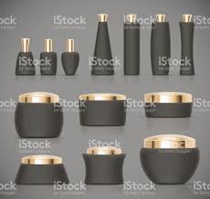 Black And Gold Makeup Packaging Vector Illustration With Blank Space For Your Design Isolatedvector Luxury Cosmetic Packaging Luxury Cosmetics Cosmetic Packaging