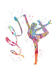 Rhythmic Gymnastics Poster Dance Art Grs Watercolor Gift Etsy Gymnastics Posters Gymnastics Backgrounds Gymnastics Wall Art