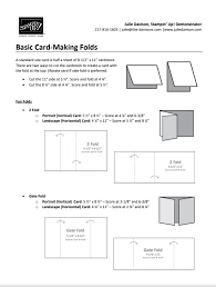 Fold lines must always be straight, so always use a ruler! Julie S Stamping Spot Stampin Up Project Ideas By Julie Davison Free Online Class 12 Quick Easy Fun Fold Cards