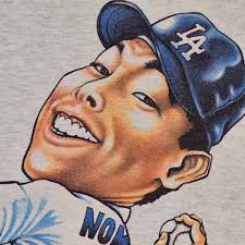 Los Angeles Dodgers Vintage 90s Hideo Tornado Nomo T-shirt Single Stitch  MLB Baseball Salem Sportswear Tee Size 2XL FREE Shipping