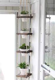 Macrame Flower Rack Wood Plant Stand In 2021 Diy Plant Hanger Mediterranean Decor Ladder Decor