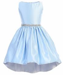 Sweet Kids Sk801 Light Blue Silver Hi Low Satin Cocktail Dress W Pocket Flower Girl Dresses Blue Satin Cocktail Dress Dresses