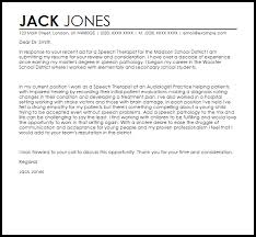 Speech Therapist Cover Letter Sample Cover Letter Templates Examples
