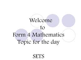 Evaluate and write in standard form: Welcome To Form 4 Mathematics Topic For The Day Sets Ppt Download