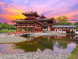 Image result for buddhist temple as the sun set