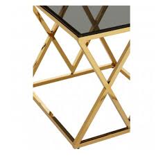Monroe gold finish coffee table. Allure Gold Finish End Table Modern Furniture Dining Side Tables