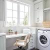 Give some life to your laundry room by decorating with vintage finds of wall art, jars, or baskets. 1