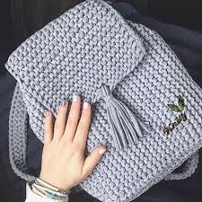 Bolsa Linha De Fluido Artesana Crochet Backpack Pattern Crochet Bag Handmade Knitting