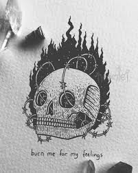 Burn Me For My Feelings Day Three Roasted Of Inktober2018 Feeling Pretty Burned Out Art Journal Cover In My Feelings Feelings