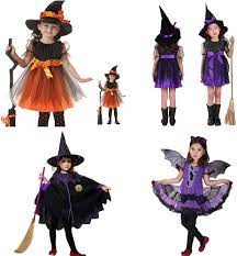 Amazon.com: HIUARA Disfraz de bruja de Halloween para niñas con sombrero,  disfraz de fiesta de disfraces, disfraz de bruja lindo conjunto de disfraz  de bruja : Ropa, Zapatos y Joyería