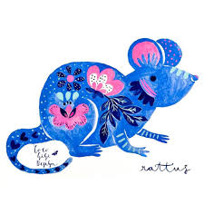 Chinese Zodiac Rat Chinese New Year Gouache Painting Cocogigidesign Com C Gina Maldonado Christmas Drawing Drawing Challenge Mouse Illustration