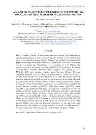 Malaysians stereotyped mental health service users as dangerous, violent and. Pdf A Six Week Pilates Exercise Protocol For Improving Physical And Mental Health Related Parameters