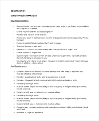 Procurement and oversight of trade subcontractors; Free 11 Sample Construction Project Manager Job Description Templates In Pdf