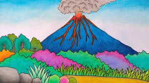 Gambar pemandangan gunung menjadi salah satu pilihan favorit saat akan menggambar ataupun mewarnai. Cara Menggambar Gunung Meletus Menggambar Gunung Merapi Menggambar Pemandangan Gunung Youtube