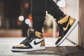 Air Jordan Retro 1 Black And Gold 861428 007 Air Jordan Retro 1 High Og Nrg Gold Toe In 2020 Sneakers Men Fashion Air Jordans Nike Air Jordan Shoes