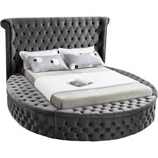 $40 off your qualifying first order of $250+1 with a wayfair credit card. Divano Furniture Beds Luxor Queen Tufted Round Platform Bed Grey Velvet Queen From Divano Furniture