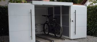 Bikebox Design Fahrradgarage Gardomo Garten Design Inspiration In 2020 Fahrradgarage Gartenhaus Modern Design Gartenhaus