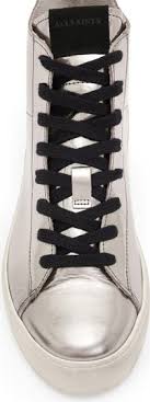 AllSaints Tana Metallic Leather High Top Sneaker (Women)