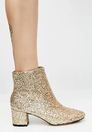 Elevate your casual wardrobe with rose gold shoes. Heeled Glitter Gold Ankle Boots Dolls Kill