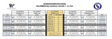 You can use these steps to effectively schedule a meeting by email: Plymouth North Hs On Twitter Eagles We Transition To Full Remote For All Students Starting Thursday 1 7 Through Weds 1 13 See The Bell Schedule Below And Check Your School Email For More