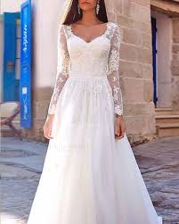 Shop your favorite detachable wedding gowns with overskirt or removable. Shop Scoop Lace Appliqued Bodice White Wedding Dress With Long Sleeves From Hocogirl Com